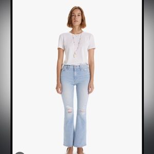 MOTHER The Weekender Free Hugs  light wash denim. NWOT size 24